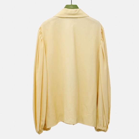 Gucci 2021 Cruise Yellow Crêpe de Chine Balloon Sleeve Blouse - Picture 4 of 16